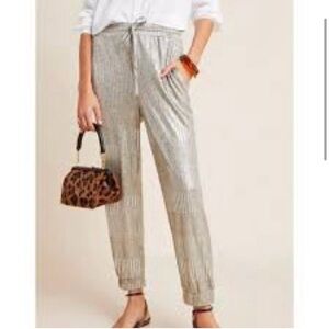 Anthropologie Bishop and Young silver joggers. NWT
